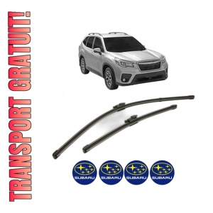 Set stergatoare SUBARU FORESTER (SK_) din 2018, pentru parbriz auto, 2 bucati, Valeo Silencio Xtrm, din cauciuc siliconat rezistent, 4 Stickere Auto SUBARU