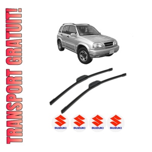 Set stergatoare SUZUKI GRAND VITARA I Open Off-Road Vehicle (GT) din 1998, pentru parbriz auto, 2 bucati, Bosch Aerotwin Retrofit, din cauciuc siliconat rezistent, 4 Stickere Auto SUZUKI