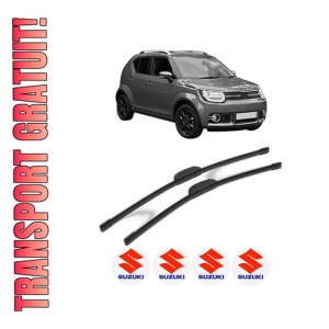 Set stergatoare SUZUKI IGNIS III (MF, FF) din 2016-2020, pentru parbriz auto, 2 bucati, Bosch Aerotwin Retrofit, din cauciuc siliconat rezistent, 4 Stickere Auto SUZUKI