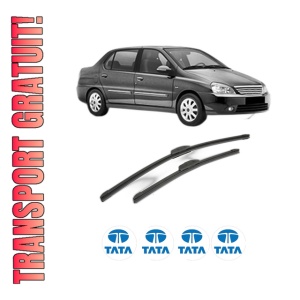 Set stergatoare TATA INDIGO (4_V2) din 2003, pentru parbriz auto, 2 bucati, Bosch Aerotwin Retrofit, din cauciuc siliconat rezistent, 4 Stickere Auto TATA