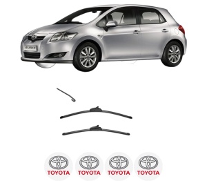 Set stergatoare TOYOTA AURIS (_E15_) din 2006-2012, pentru parbriz auto, 2 bucati, Valeo Silencio, din cauciuc siliconat rezistent, 4 Stickere Auto TOYOTA v34110