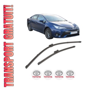 Set stergatoare TOYOTA AVENSIS Saloon (_T27_) din 2008-2018, pentru parbriz auto, 2 bucati, Valeo Silencio Xtrm, din cauciuc siliconat rezistent, 4 Stickere Auto TOYOTA