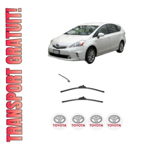 Set stergatoare TOYOTA PRIUS PLUS (_W4_) din 2011, pentru parbriz auto, 2 bucati, Valeo Silencio, din cauciuc siliconat rezistent, 4 Stickere Auto TOYOTA