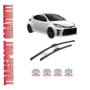 Set stergatoare TOYOTA YARIS (_P21_, _PA1_, _PH1_) din 2020, pentru parbriz auto, 2 bucati, Bosch Aerotwin Retrofit, din cauciuc siliconat rezistent, 4 Stickere Auto TOYOTA