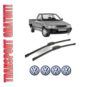 Set stergatoare Volkswagen CADDY II Pickup (9U7) din 1996, pentru parbriz auto, 2 bucati, Bosch Aerotwin Retrofit, din cauciuc siliconat rezistent, 4 Stickere Auto Volkswagen
