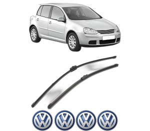 Set stergatoare Volkswagen GOLF V (1K1) din 2003-2009, pentru parbriz auto, 2 bucati, Valeo Silencio Xtrm, din cauciuc siliconat rezistent, 4 Stickere Auto Volkswagen v40110