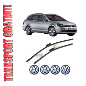 Set stergatoare Volkswagen GOLF VAN VI Variant (AJ5) din 2009-2014, pentru parbriz auto, 2 bucati, Bosch Aerotwin Multi, din cauciuc siliconat rezistent, 4 Stickere Auto Volkswagen