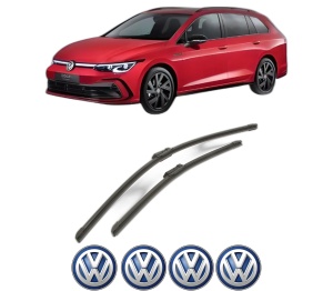 Set stergatoare Volkswagen GOLF VIII Variant (CG5, DB5) din 2020-2024, pentru parbriz auto, 2 bucati, Bosch Aerotwin, din cauciuc siliconat rezistent, 4 Stickere Auto Volkswagen v52105