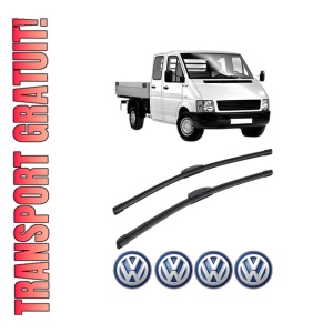 Set stergatoare Volkswagen LT 28-46 II Platform/Chassis (2DC, 2DF, 2DG, 2DL, 2DM) din 1996-2002, pentru parbriz auto, 2 bucati, Bosch Aerotwin Retrofit, din cauciuc siliconat rezistent, 4 Stickere Auto Volkswagen