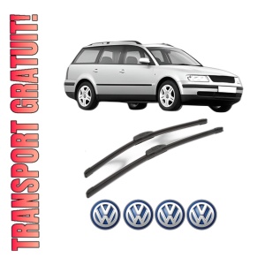 Set stergatoare Volkswagen PASSAT B5 Variant (3B5) din 1997-2000, pentru parbriz auto, 2 bucati, Bosch Aerotwin Retrofit, din cauciuc siliconat rezistent, 4 Stickere Auto Volkswagen
