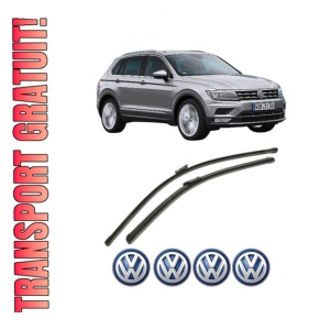 Set stergatoare Volkswagen TIGUAN SUV Van (AD1) din 2016-2020, pentru parbriz auto, 2 bucati, Bosch Aerotwin, din cauciuc siliconat rezistent, 4 Stickere Auto Volkswagen