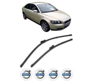 Set stergatoare VOLVO S40 II (544) din 2004-2012, pentru parbriz auto, 2 bucati, Valeo Silencio Xtrm, din cauciuc siliconat rezistent, 4 Stickere Auto VOLVO v39510