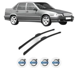 Set stergatoare VOLVO S70 (874) din 1996-2000, pentru parbriz auto, 2 bucati, Bosch Aerotwin Retrofit, din cauciuc siliconat rezistent, 4 Stickere Auto VOLVO v47385
