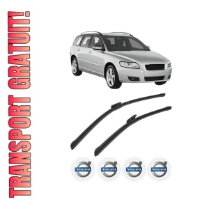 Set stergatoare VOLVO V50 (545) din 2003-2012, pentru parbriz auto, 2 bucati, Bosch Aerotwin Multi, din cauciuc siliconat rezistent, 4 Stickere Auto VOLVO