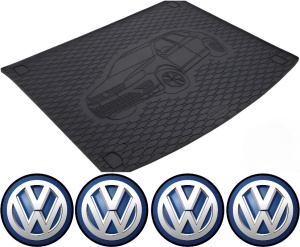 Set tavita portbagaj Volkswagen Touareg II SUV 02.2010 - 03.2018 si 4 stickere rotunde Volkswagen accesorii pentru autoturismul tau - masina v4171