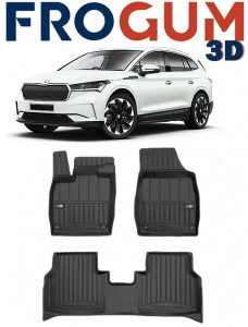 Skoda Enyaq IV Din 04.2021 - Prezent, Suv , Set Covorase Auto Tip Tavita Premium 3D, din cauciuc accesorii pentru autoturismul tau - masina v162879