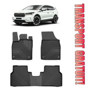 Skoda Enyaq IV Din 04.2021 - Prezent, Suv , Set Covorase Auto Tip Tavita Premium 3D, din cauciuc