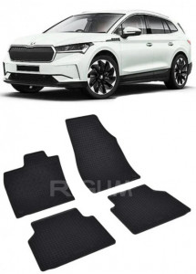 Skoda Enyaq IV fabricat din 04.2021 - Prezent, Suv, set covorase auto dedicate, din cauciuc 100% Premium accesorii pentru autoturismul tau - masina v152596