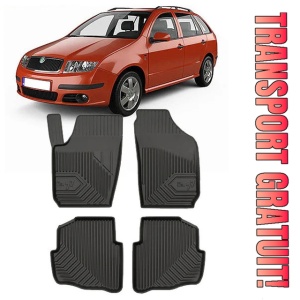 Skoda Fabia I Din 2000 - 2007, Combi , Set Covorase Auto Tip Tavita Premium 3D, din cauciuc