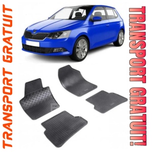 Skoda Fabia III, Hatchback, fabricat din 11.2014 - Prezent, set covorase auto dedicate, din cauciuc 100% Premium