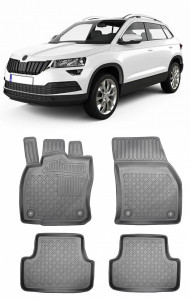 Skoda Karoq, Suv, Din 2017 - Prezent , Set Covorase Auto Tip Tavita Premium 3D, din cauciuc accesorii pentru autoturismul tau - masina v175027