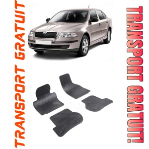 Skoda Octavia II fabricat din 03.2004 - 01.2013, Hatchback, set covorase auto dedicate, din cauciuc 100% Premium