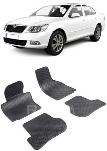 Skoda Octavia II fabricat din 03.2004 - 01.2013, Sedan, set covorase auto dedicate, din cauciuc 100% Premium accesorii pentru autoturismul tau - masina v151952