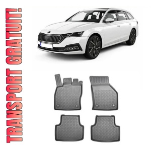 Skoda Octavia III, Combi, Din 05.2013 - 05.2020 , Set Covorase Auto Tip Tavita Premium 3D, din cauciuc