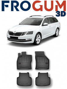 Skoda Octavia III Scout, Combi, Din 05.2013 - 05.2020 , Set Covorase Auto Tip Tavita Premium 3D, din cauciuc accesorii pentru autoturismul tau - masina v172068