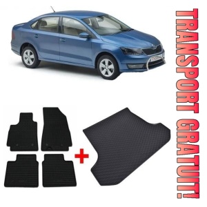 Skoda Rapid din 10.2012 - 03.2019 Sedan *1 , Set Covorase + tavita portbagaj auto