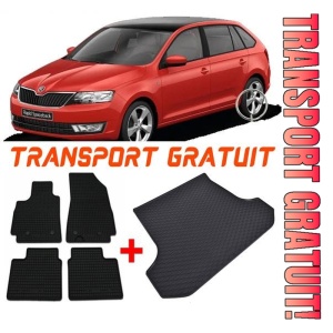 Skoda Rapid Spaceback din 10.2013 - 03.2019 Hatchback Portbagaj Inferior *2, Set Covorase + tavita portbagaj auto