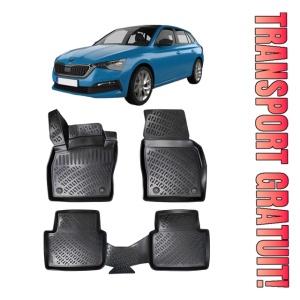 Skoda Scala 2019-2025 Set 4 covorase auto din cauciuc tip tavita premium line 3D