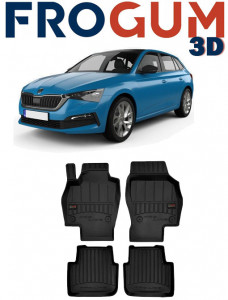 Skoda Scala, Hatchback, Din 04.2019 - Prezent , Set Covorase Auto Tip Tavita Premium 3D, din cauciuc accesorii pentru autoturismul tau - masina v169779