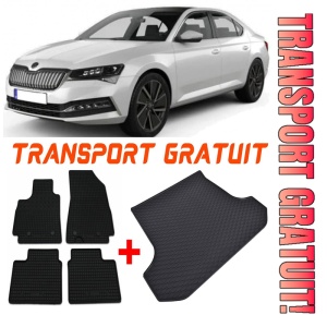Skoda Superb Set Covorase + tavita portbagaj auto Skoda Superb II fabricatie 06.2008 - 04.2015, caroserie sedan
