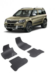 Skoda Yeti, Hatchback, fabricat din 06.2009 - 11.2017, set covorase auto dedicate, din cauciuc 100% Premium accesorii pentru autoturismul tau - masina v158609