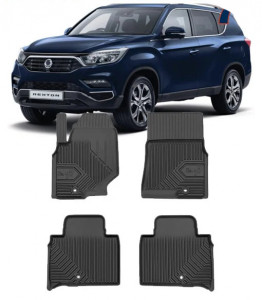 Ssang Yong Rexton W IV Din 11.2017 - Prezent, Suv , Set Covorase Auto Tip Tavita Premium 3D, din cauciuc accesorii pentru autoturismul tau - masina v168434