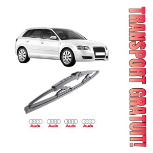 Stergator lamela spate AUDI A3 Sportback (8PA) din 2004 - 2013, pentru luneta auto, Bosch Twin, din cauciuc siliconat rezistent, 4 Stickere Auto AUDI