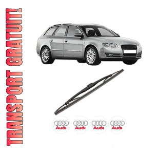 Stergator lamela spate AUDI A4 B7 Avant (8ED) din 2004 - 2008, pentru luneta auto, Valeo Silencio, din cauciuc siliconat rezistent, 4 Stickere Auto AUDI