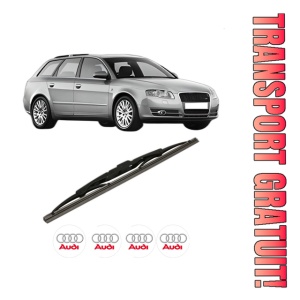 Stergator lamela spate AUDI A4 B7 Avant (8ED) din 2004 - 2008, pentru luneta auto, Bosch Twin, din cauciuc siliconat rezistent, 4 Stickere Auto AUDI