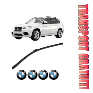 Stergator lamela spate BMW Seria X5 (E70) din 2006 - 2013, pentru luneta auto, Bosch Aerotwin, din cauciuc siliconat rezistent, 4 Stickere Auto BMW