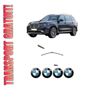 Stergator lamela spate BMW Seria X7 (G07) din 2019 - 2020, pentru luneta auto, Valeo Silencio, din cauciuc siliconat rezistent, 4 Stickere Auto BMW