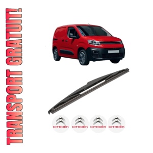 Stergator lamela spate CITROEN BERLINGO Box Body/MPV (K9) din 2018 - 2021, pentru luneta auto, Valeo Silencio, din cauciuc siliconat rezistent, 4 Stickere Auto CITROEN