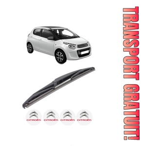 Stergator lamela spate CITROEN C1 II (PA_, PS_) din 2014 - 2021, pentru luneta auto, Bosch Twin, din cauciuc siliconat rezistent, 4 Stickere Auto CITROEN