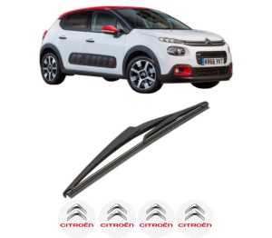 Stergator lamela spate CITROEN C3 III Van (SX_, SY_) din 2016, pentru luneta auto, Valeo Silencio, din cauciuc siliconat rezistent, 4 Stickere Auto CITROEN v20050