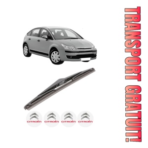 Stergator lamela spate CITROEN C4 I (LC_) din 2004 - 2012, pentru luneta auto, Bosch Twin, din cauciuc siliconat rezistent, 4 Stickere Auto CITROEN