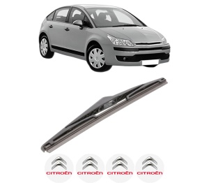 Stergator lamela spate CITROEN C4 I (LC_) din 2004 - 2012, pentru luneta auto, Bosch Twin, din cauciuc siliconat rezistent, 4 Stickere Auto CITROEN v26350