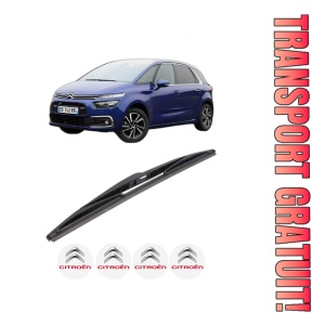 Stergator lamela spate CITROEN C4 PICASSO II din 2013 - 2018, pentru luneta auto, Bosch Twin, din cauciuc siliconat rezistent, 4 Stickere Auto CITROEN