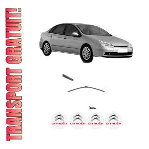 Stergator lamela spate CITROEN C5 II (RC_) din 2004 - 2008, pentru luneta auto, Valeo Silencio, din cauciuc siliconat rezistent, 4 Stickere Auto CITROEN