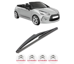 Stergator lamela spate CITROEN DS3 Convertible din 2013 - 2015, pentru luneta auto, Valeo Silencio, din cauciuc siliconat rezistent, 4 Stickere Auto CITROEN v21670