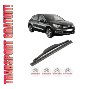 Stergator lamela spate CITROEN DS4 (NX_) din 2011 - 2015, pentru luneta auto, Valeo Silencio, din cauciuc siliconat rezistent, 4 Stickere Auto CITROEN